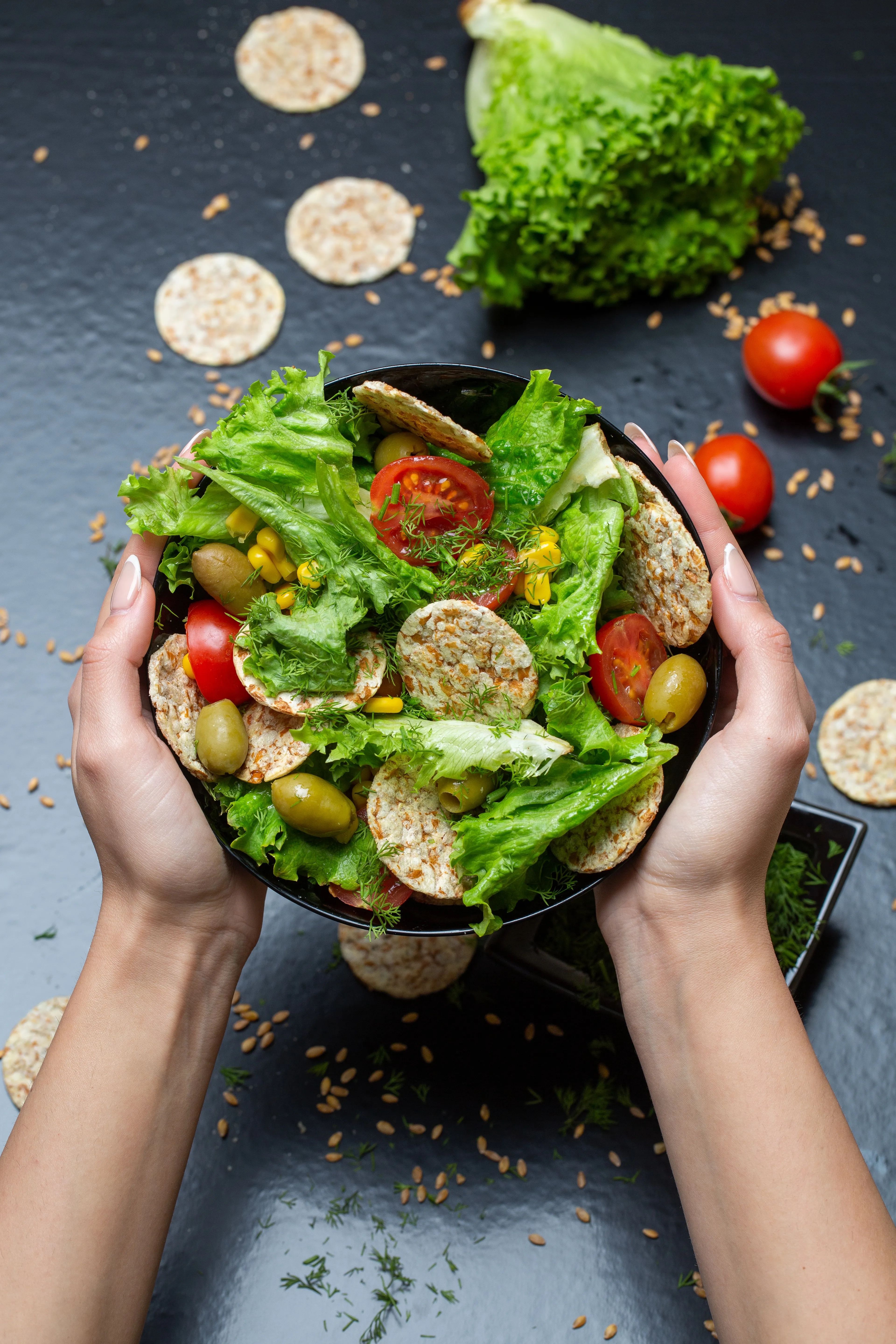 A balanced plate divided into colourful everyday food groups